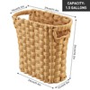 Wicker Waste Basket with Built-in Handles, Multifunctional Mini Basket for