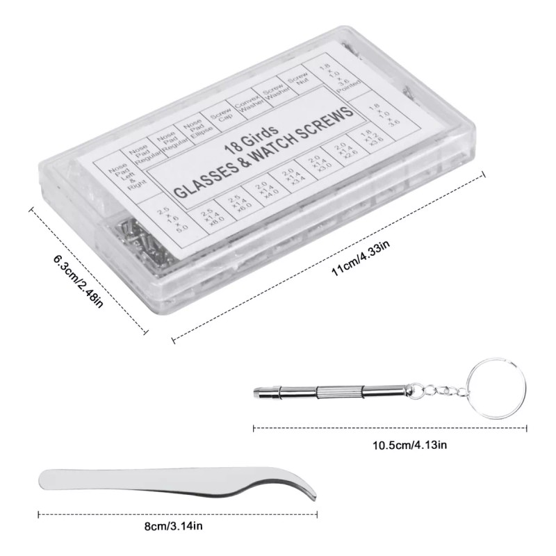 Dokpav Kit De Reparación De Gafas Tornillo Para Gafas Tuercas