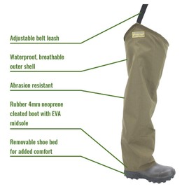 FROGG TOGGS mens Brush Hogg Heavy-Duty Nylon Bootfoot Hip Wader, Cleated Outsole, Brown , 8
