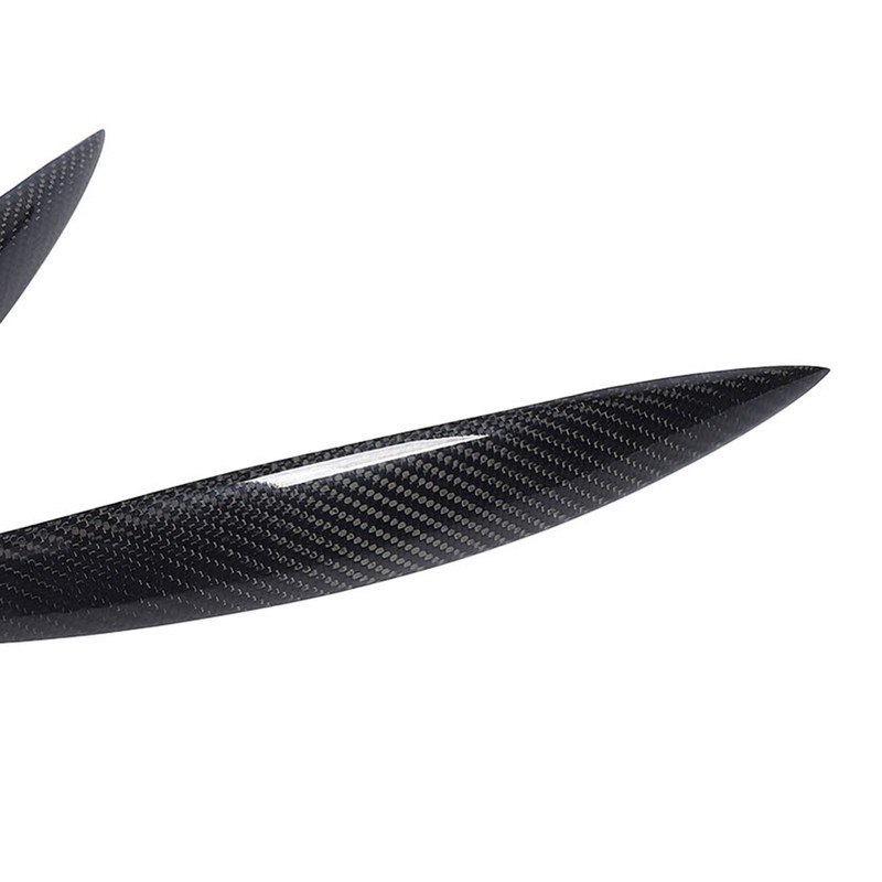 2pcs Carbon Fiber Headlight Eyebrows Left Right Glossy 3K Twill