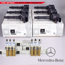 Original OE 6 Set UF535 Ignition Coils & Spark Plugs for Mercedes C250 GL450 ML350 19005267