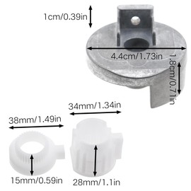 CChiai 1 set Bathtub Faucet Valve Repair Kit Alloy Model 109113 Metal Adapter Shower Accessory Shower Handle Replacement Part Faucet Valve Repair Kit 109113 Adapter Clamp Screw Wrench