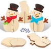 Bluelves Craft Christmas Children, Pack of 10 3D Snowman Wooden