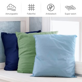 REDKEY Kissenbezug 80x80 cm - 2er Set Kopfkissenbezug - Mikrofaser Kissenhülle für Kissen, Kopfkissenbezüge mit Laschenvershluss, 80 x 80 Pillow Case - Hellblau