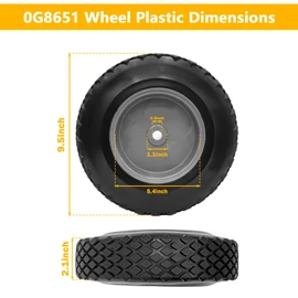 Showingo 0G8651 Wheel Plastic 9.5" Diameter Compatible With Generac Portable Generators