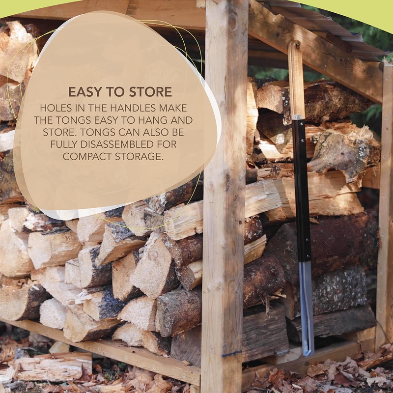 KABIN Fire Tong Log Grabber – Extra Long Firewood Claw