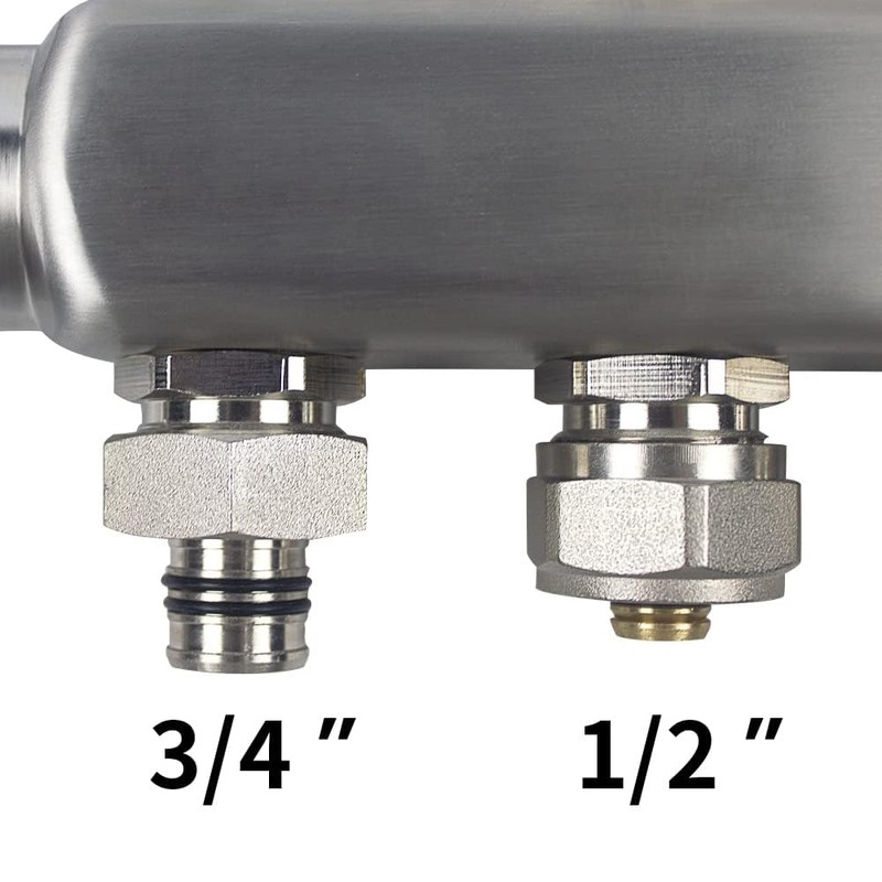 WiseWater (10 Pack) 3/4"Radiant/PEX Manifold Connector/Adaptor/Tubing Nuts for All Loops