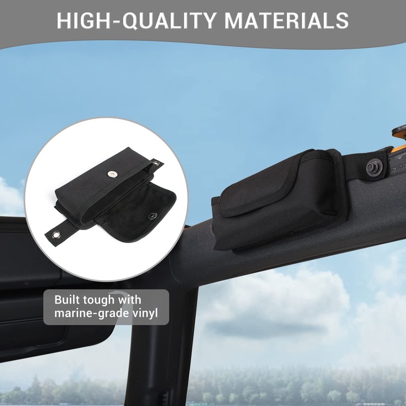 PDKLIN for Bronco Roll Bar Storage Bag, Front Storage Bags