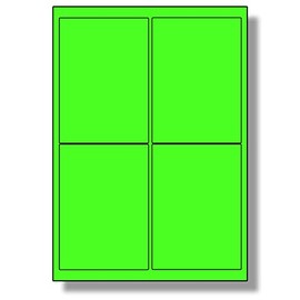 Label Planet® 4 Per Sheet, 5 Sheets (20 Fluorescent Green Labels). Fluorescent Labels for Laser Printers, 99.1 x 139mm, LP4/99 FC.