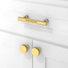 Asimerdeco 10 Pack Brushed Gold Knurled Cabinet Pulls 3 Inch(76mm)
