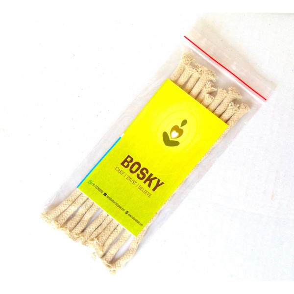 BOSKY 1/4" Round Cotton Wick - Tiki Torch Wicks Braided