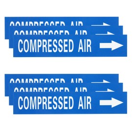 sourcing map Self-Stick "COMPRESSED AIR" Sticker Pipe Flow Arrow Marker 1-3/5 x 8 Inch Pipe Identification Marking Labels Right-Pointing for Air Compressors White on Blue, Pack of 30