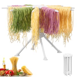 BUTORY Pasta Dryer Pasta Stand for Drying Foldable Noodle Drying Stand with 10 Removable Bar Handles Pasta Dryer Up to 2 kg Pasta Reusable for Pasta Pasta Reusable