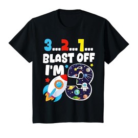 Kids Blast Off I'm 3 Years Old 3rd Birthday Spaceship Astronaut T-Shirt