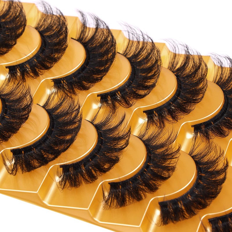 Focipeysa False Lashes Fluffy Mink Eyelashes 18mm Lashes Pack 8D