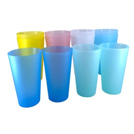 YUYUHUA Reusable 32-ounce Drinking Cups - Unbreakable Large Plastic Tumblers set of 12, BPA Free Dishwasher Safe in 6 Assorted Colors for Indoor Outdoor Use