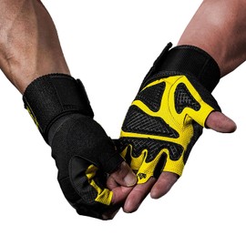 TAVIEW Workout Gloves,Weight Lifting Gloves with Wrist Wraps Support for Gym Training, Full Palm Protection for Fitness, Weightlifting, Exercise, Hanging, Pull ups (Large)