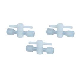 3pcs 2-Way PFA Manual Stop Valve for 1/4 Tube, for High-purity Reagent and Corrosive Fluid Delivery Systems