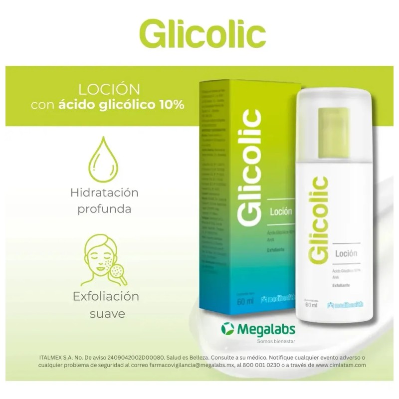 Medihealth Glicolic Loción Exfoliante de 60 mL