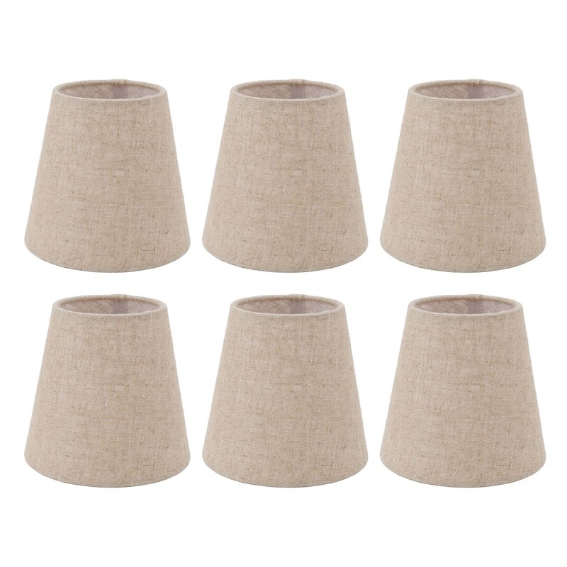 Small Lamp Shades,6Pcs Clip On Lamp Shade,Drum Linen Fabric Small