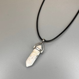 VIE VIE Double Point Pencil Pendant, Black String (Howlite)