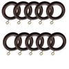 28mm x 45mm Walnut Curtain Rings Effect Drapery Pole Rod