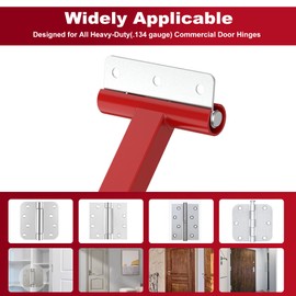 huachuanghc Door Hinge Adjustment Tool, Long Handle Hinge Gap Adjusting Wrench for .134 Gauge Commercial Door, Heavy Duty Hinge Bender Tool with Rubber Grip for Door Repair, Red