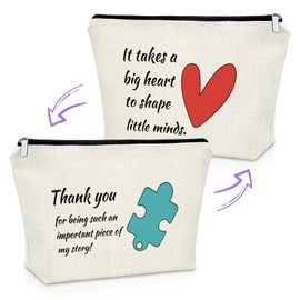 Sazuwu Teacher Appreciation Gifts Makeup Bag End of Year Best Teacher Gift Inspirational Unique Birthday Valentines Christmas Gifts from Student Thank You for Teachers Retirement Cosmetic Bag