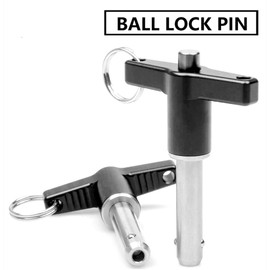 NRC&XRC Stainless Steel 304 Push-Button Quick Release Pin T Handle Lock Pins, Pin Dia 5/16IN(16MM).Usage Length 100MM(3.94in) with Lanyard Cable (2Pack, Specs(Dia)XLength:8*100mm)