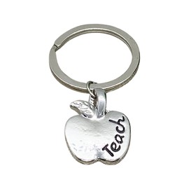 Teacher Keychain, Apple-Shaped Charm, 'To Teach Is To Touch Lives Forever' Quote, Appreciation (Miss Fit Boutique)