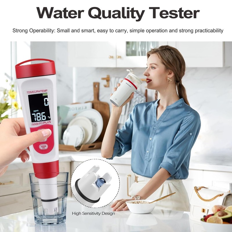PH Meter, 4 in 1 PH EC TDS Temp Meter