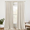 StangH Beige Velvet Curtains 84 inches Back Tab Privacy Light