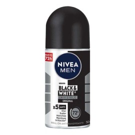 Antitranspirante En Roll On Nivea Men Black & White Invisible Original 5 en 1 50ml