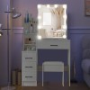 Bedroom Vanity Makeup Dressing Table Set with 10 Led Light