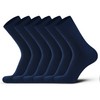 DarkCom Mens Socks 9-11 Multipack, Navy Blue Socks, Seamless Cuff, Soft Durable, No Shrinkage, Black Socks Mens 6-11, Smart Dress Socks, 6 Pairs 9-11
