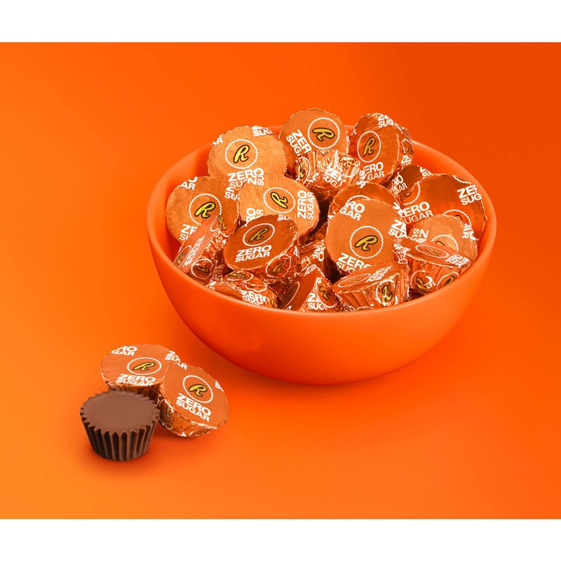 REESE'S Zero Sugar Miniatures Chocolate Peanut Butter Cups, Candy Bags,
