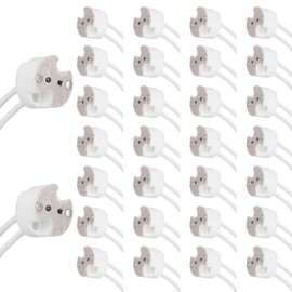 30pcs MR16 Light Socket Adapter for G4 LED & Halogen Bulbs, MR16 Socket Replacement Parts Ceramic Wire Connector Base Compatible with G4, GU5.3, G6.35, GY6.35, GX5.3 and GZ4 Lamp Base Bulbs