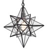 TENGIANTS Moravian Star Light Modern Black Pendant Lights Clear Glass