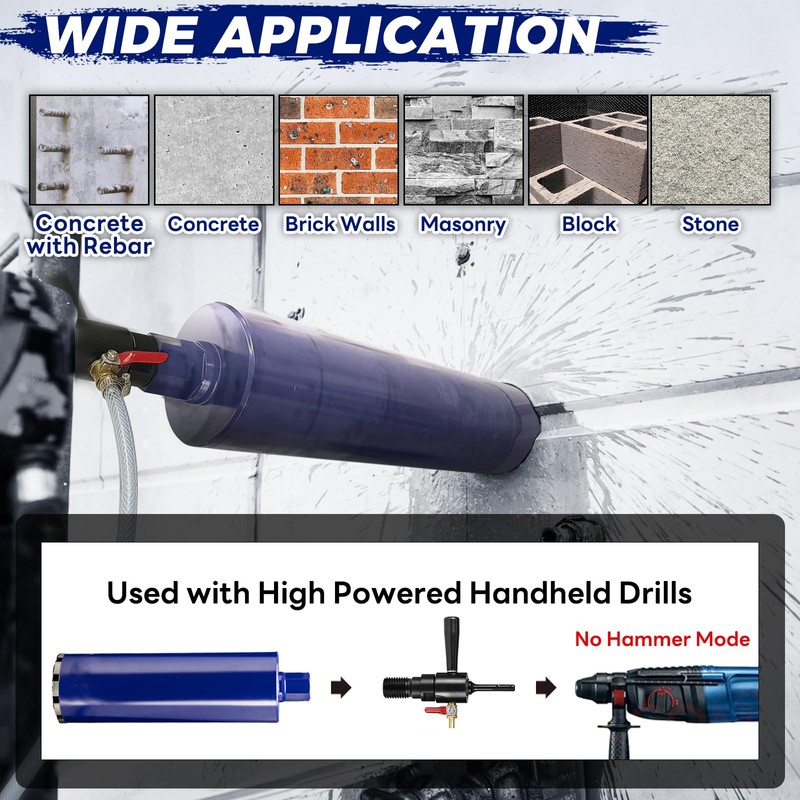 DaduoRi 2" Pro Core Drill Bit with SDS Plus Water