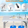 ZENY Fish Cleaning Table with Sink, 42.4" Width Portable Folding