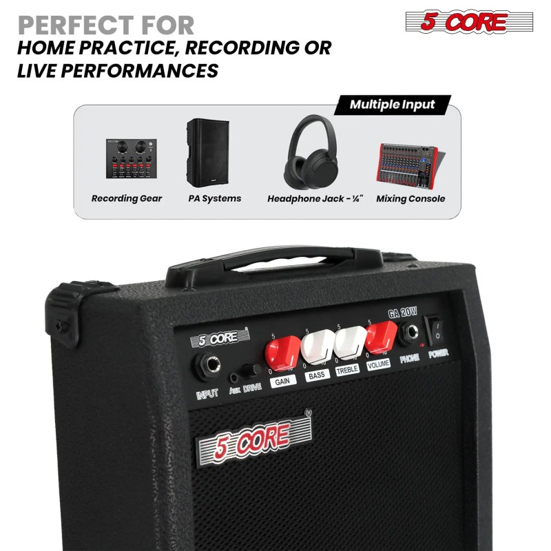 20W Electric Portable Mini Guitar Amplifier with Built-in 6.5\" Speaker