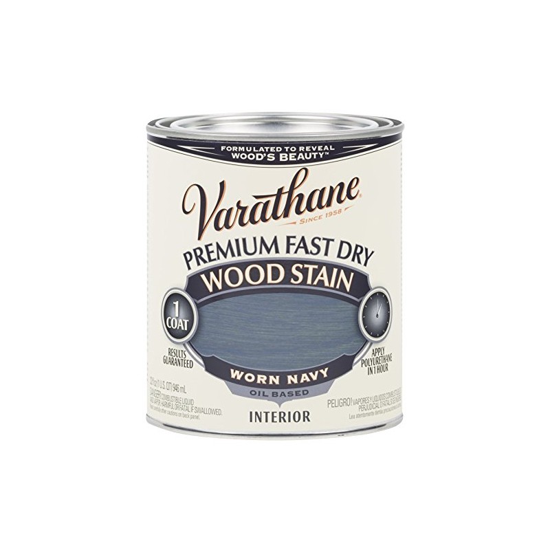 Rust-Oleum 297428 Worn Navy Varathane Premium Fast Dry Wood Stain,