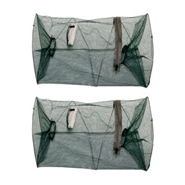 Pack of 2 Fishing Nets, Foldable Fish Reef, Square Cages, Lobster Nets, Fishing Floor Cages, Simple Fish Cages, Suitable for Fishing, Crabs and Crabs