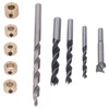 5Pcs Pocket Hole Drill Bit 3 Knife Points High Speed