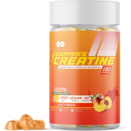 Limitless Pharma LIMITLESS PHARMA Pure Creatine Gummy Candy | 5g Creatine Monohydrate | Muscle, Strength, Endurance & Performance | Low Sugar, GMO Free, Vegan | 60 Servings, 180 Gummies (Juicy Peach)