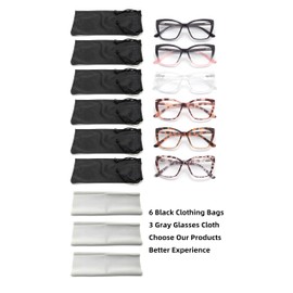 FoxMook 6-Pack Reading Glasses for Women, Oprah Style Frame Spring Hinge Readers Blue Light Blocking Glasses, 6 Colors Mix 2.25 x
