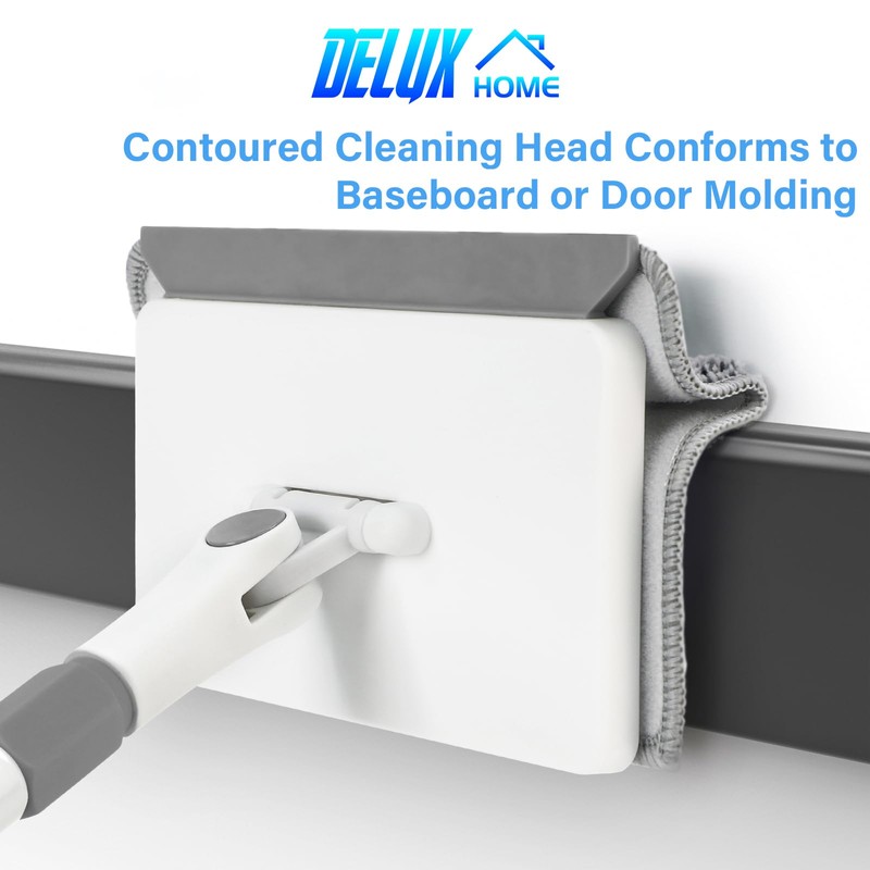 Baseboard Cleaner Tool with Handle, DELUX Baseboard Cleaner with Extendable