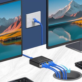 Gigabit Coax Cable Splitter - Internet Cable Splitter 1 in 4 Out | 1000Mbps Ethernet Splitter RJ45 Internet Splitter for TV