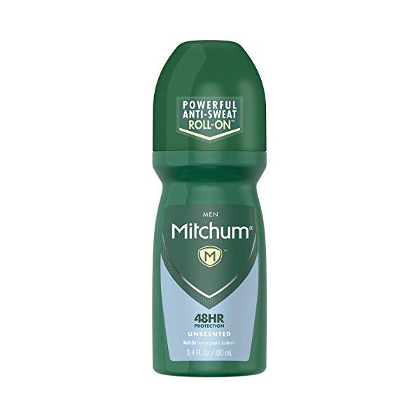 Mitchum Invisible Anti-Perspirant & Deodorant Roll-On, Unscented 3.4 oz (Pack of 2)