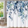 YiarTaan Shower Curtain Blue Eucalyptus Shower Curtains for Bathroom, Watercolor